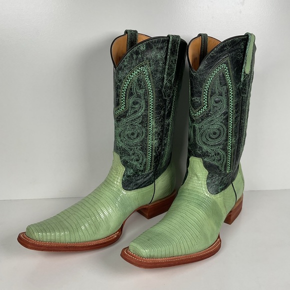 Los Altos Other - Los Altos Teju Lizard Cowboy Boots | Lime Green | Men’s 10.5 EE